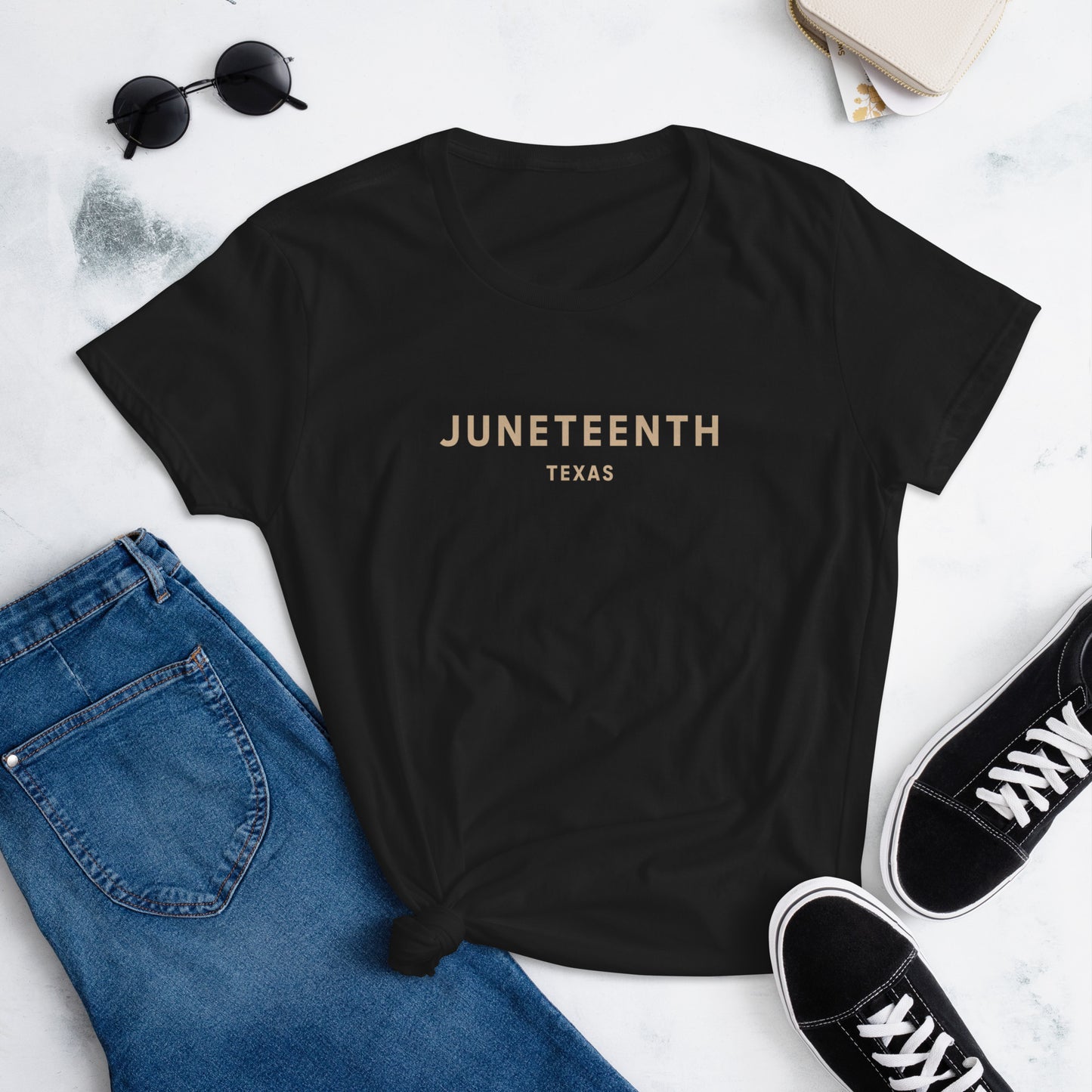 Fitted Juneteenth Tee (Nude Font)