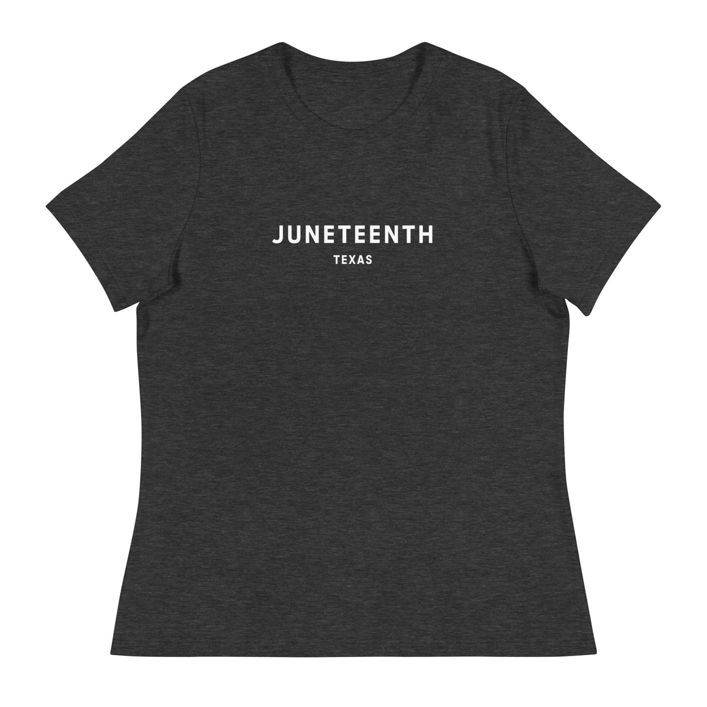 Minimalist Vibe Relaxed Women's Tee, Juneteenth (White Font)