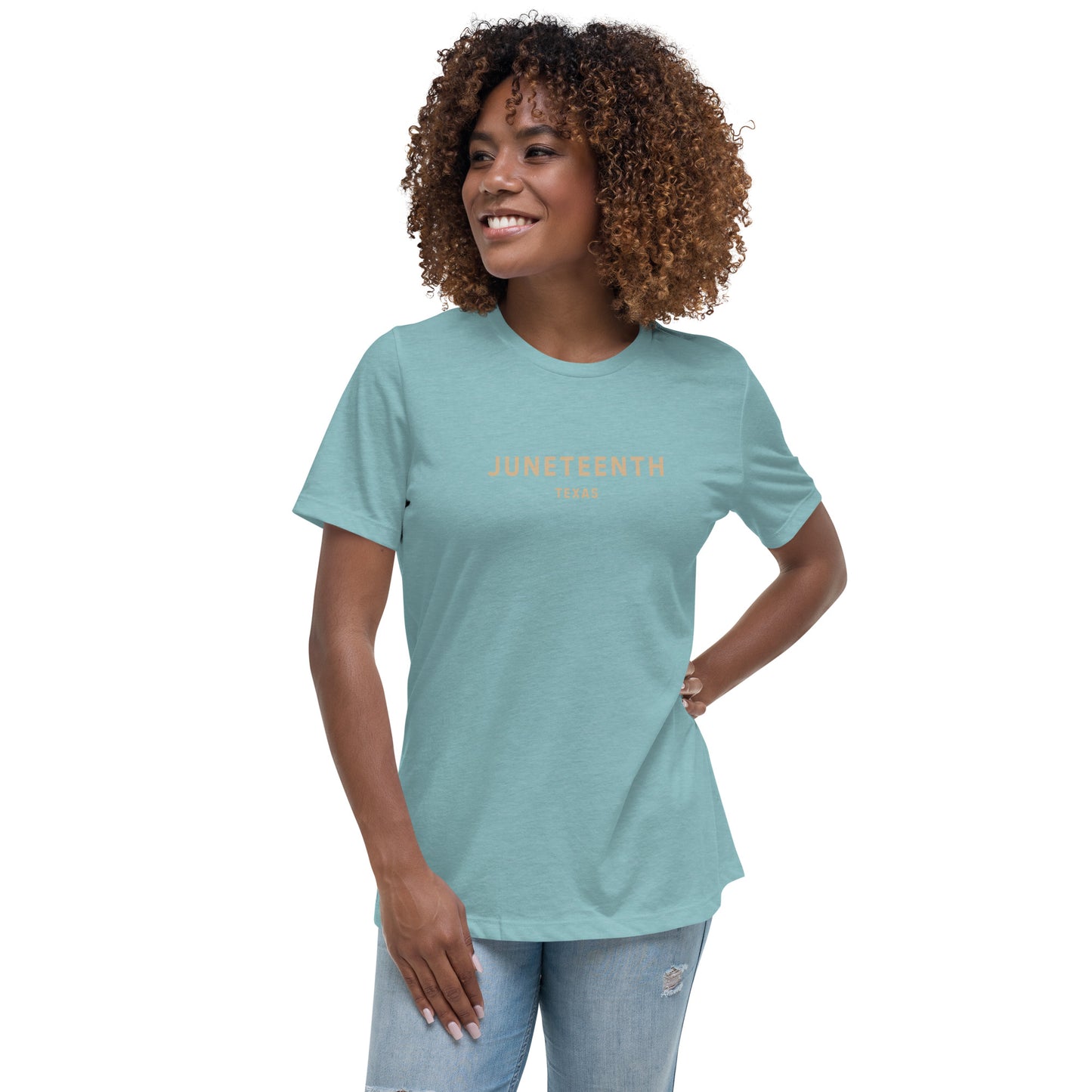 Minimalist Vibe Relaxed Women's Tee, Juneteenth (Nude Font)