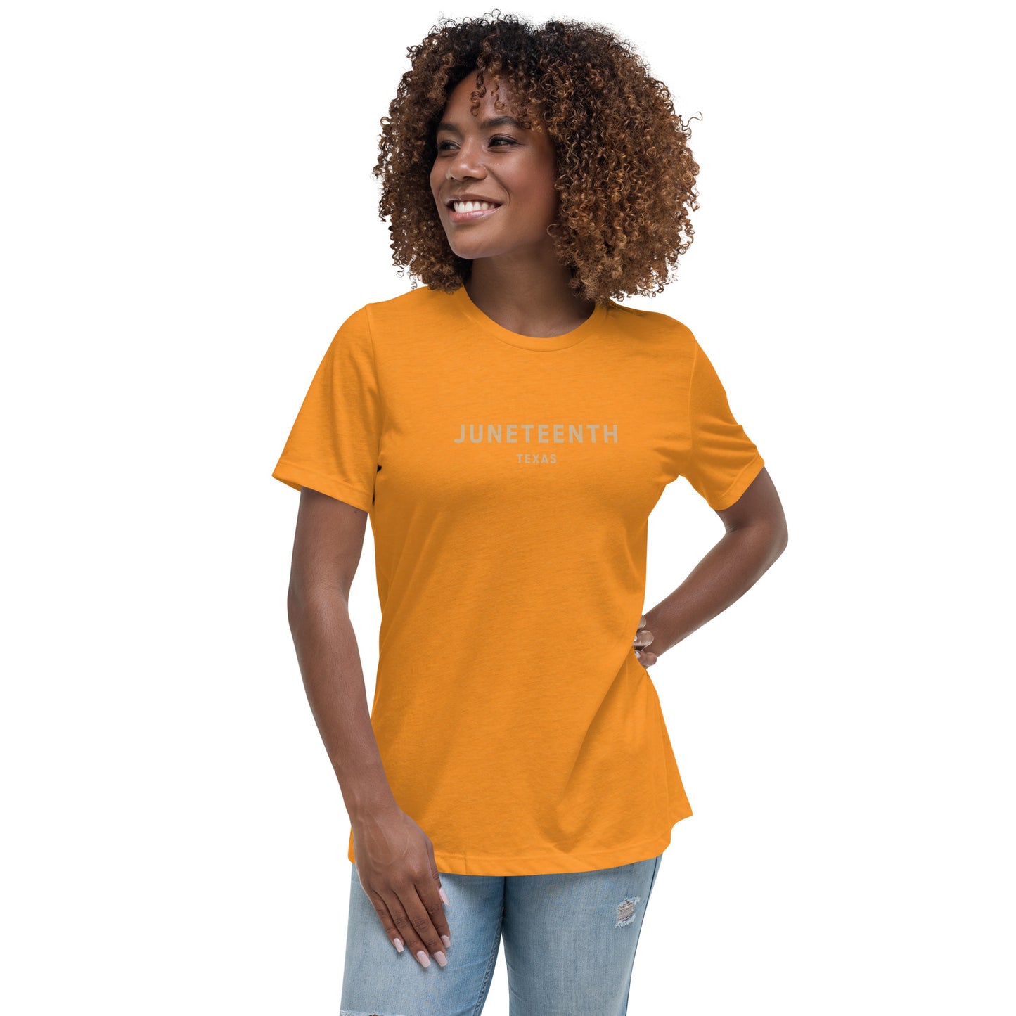 Minimalist Vibe Relaxed Women's Tee, Juneteenth (Nude Font)
