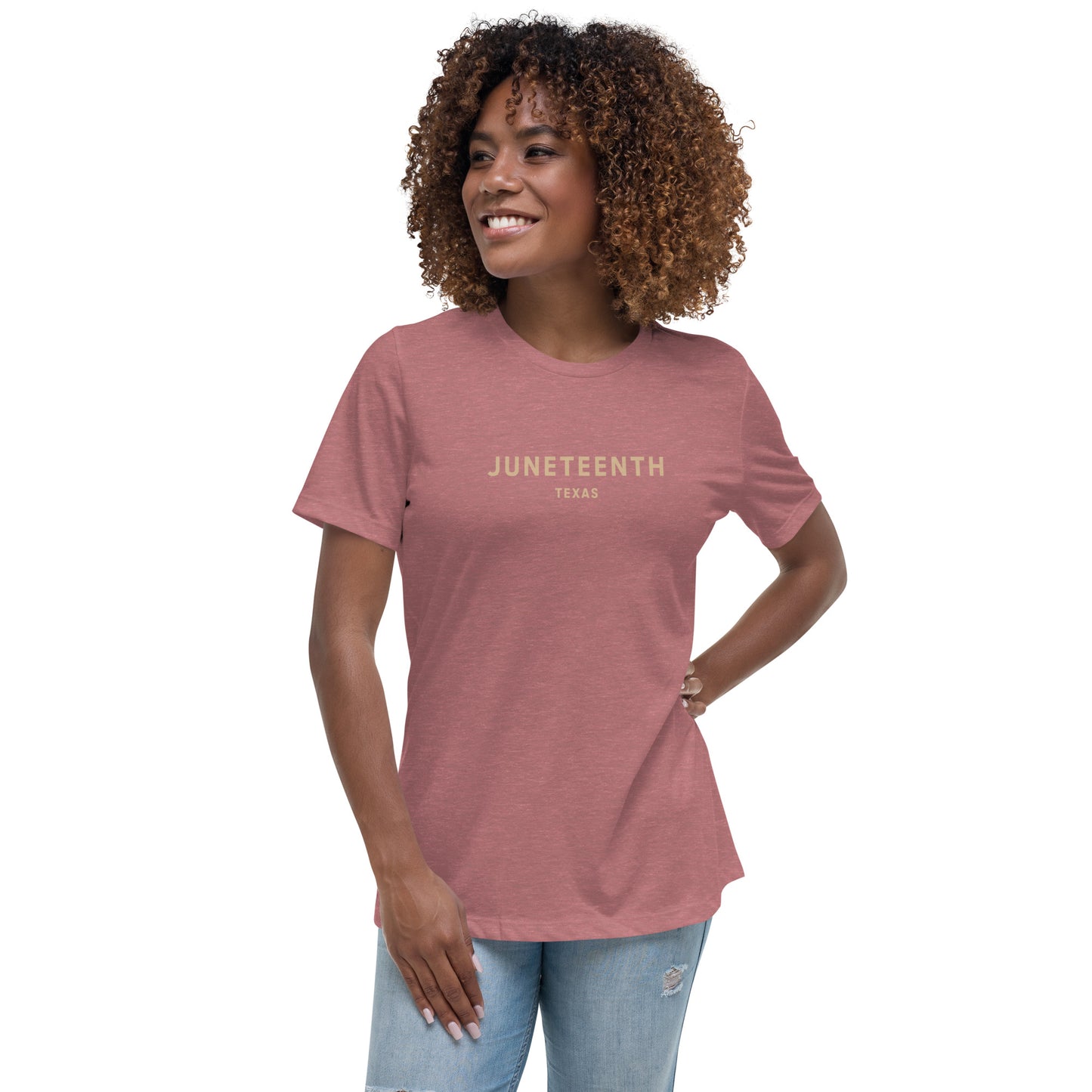 Minimalist Vibe Relaxed Women's Tee, Juneteenth (Nude Font)