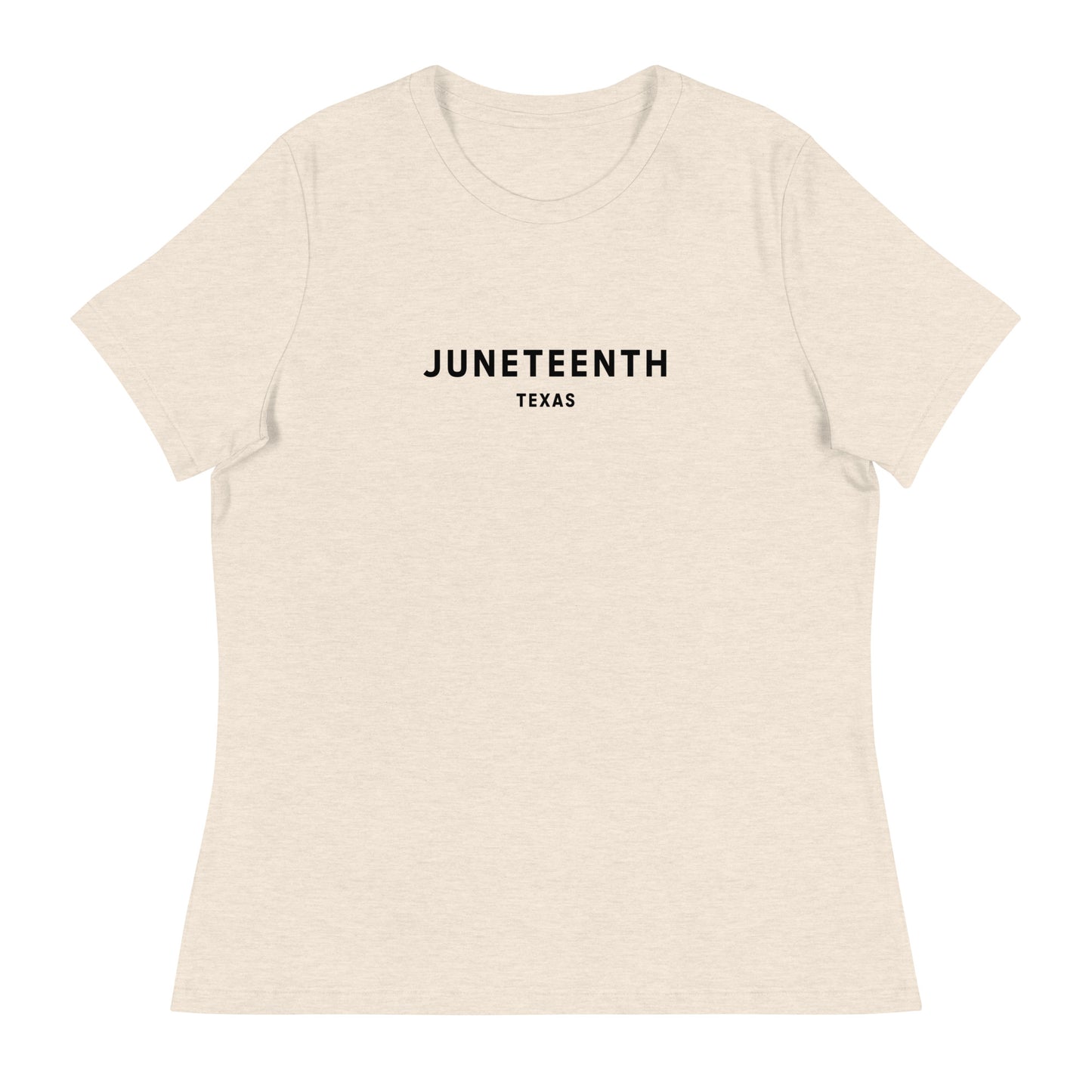 Minimalist Vibe Relaxed Women's Tee, Juneteenth (Black Font)