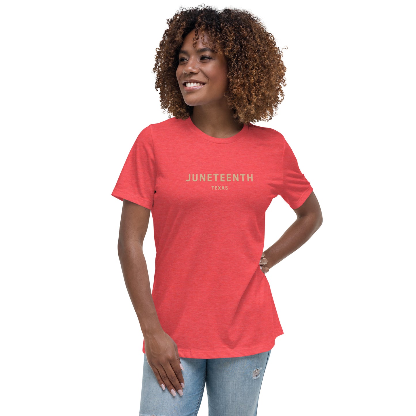 Minimalist Vibe Relaxed Women's Tee, Juneteenth (Nude Font)