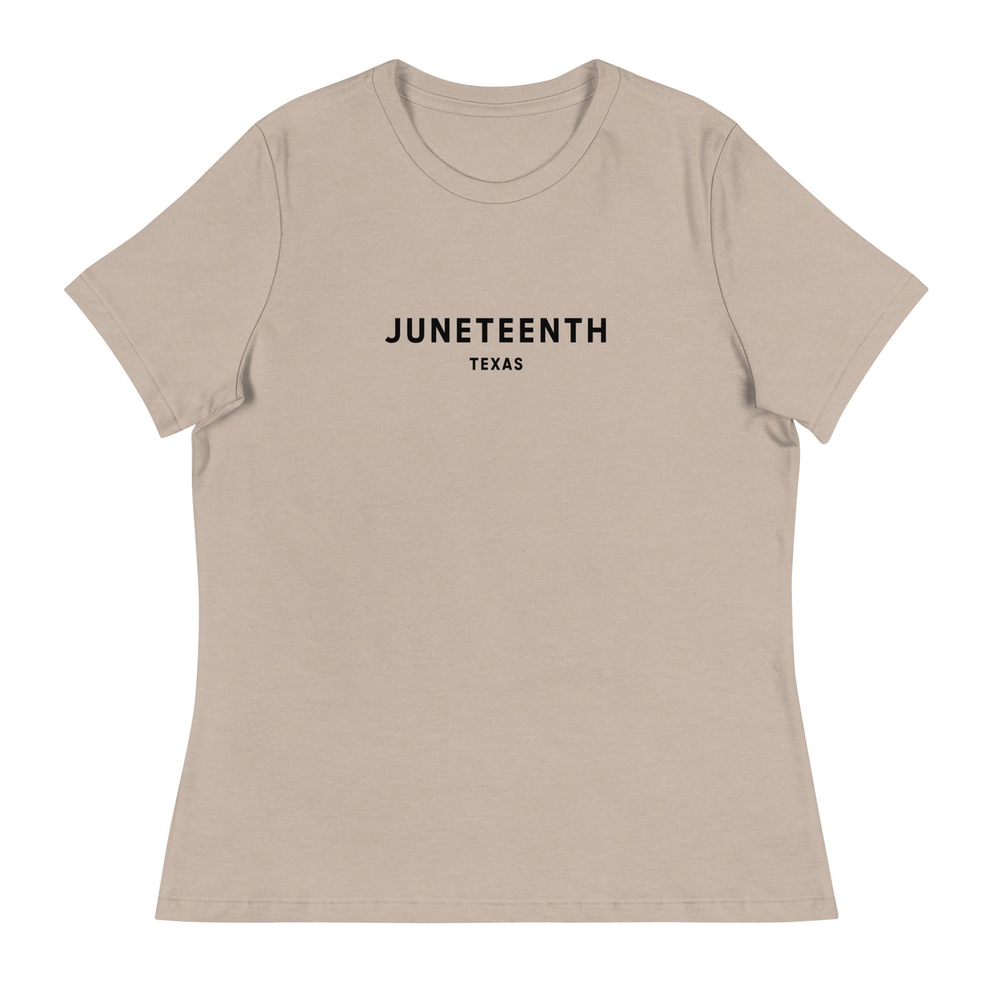 Minimalist Vibe Relaxed Women's Tee, Juneteenth (Black Font)