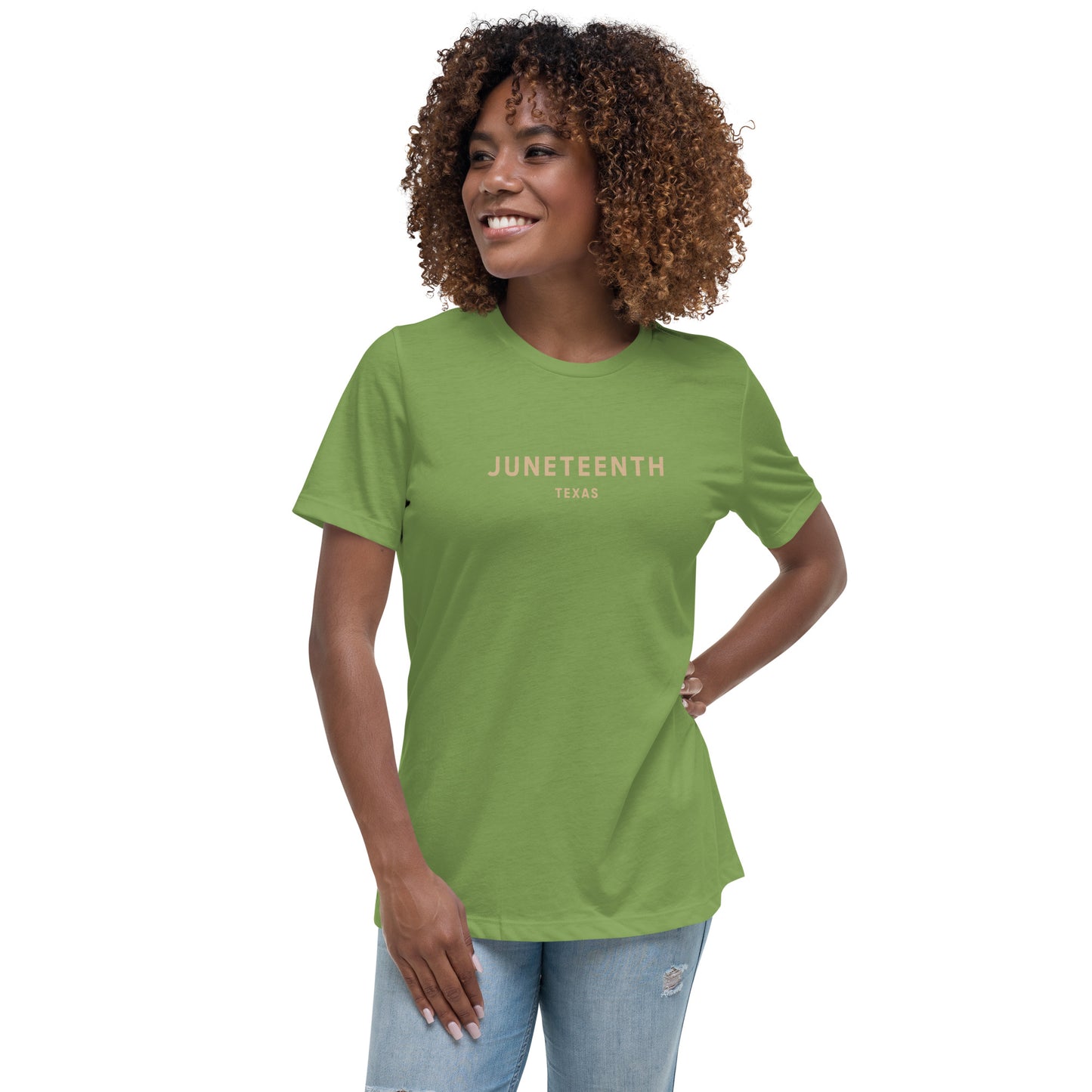 Minimalist Vibe Relaxed Women's Tee, Juneteenth (Nude Font)