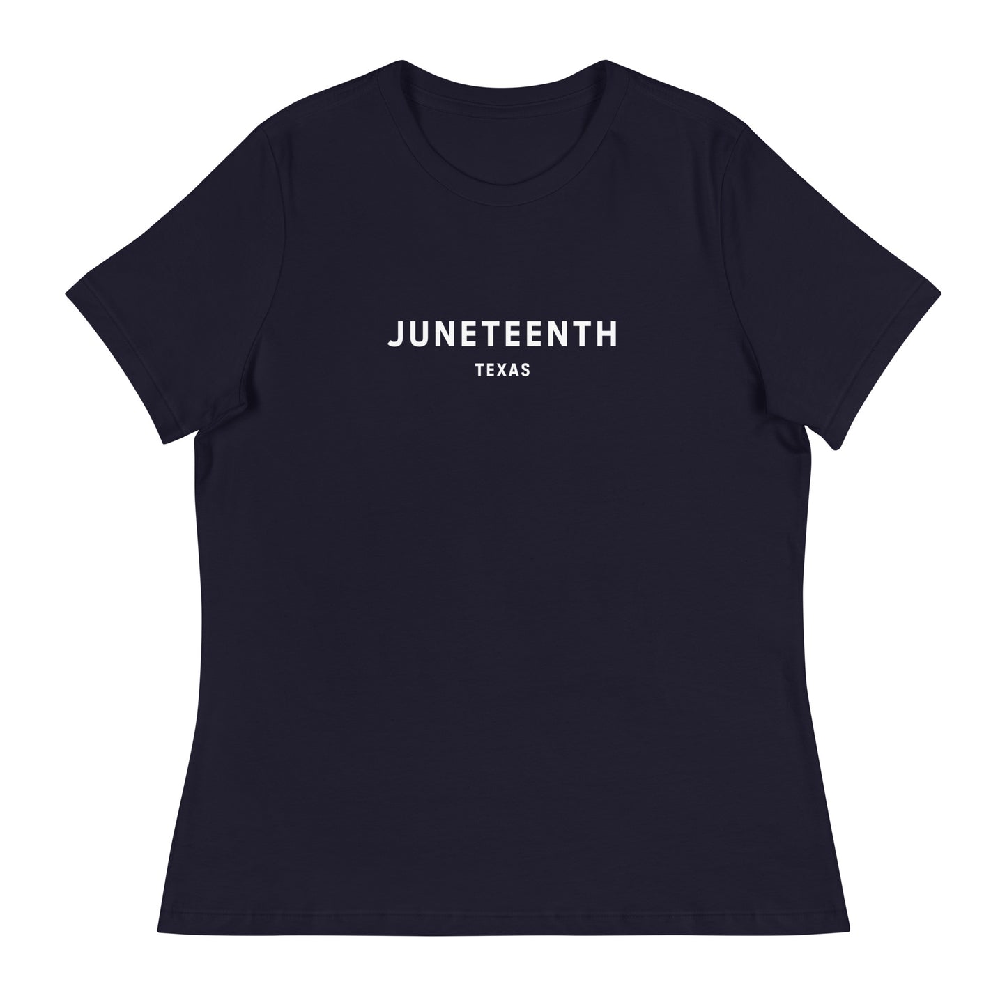 Minimalist Vibe Relaxed Women's Tee, Juneteenth (White Font)