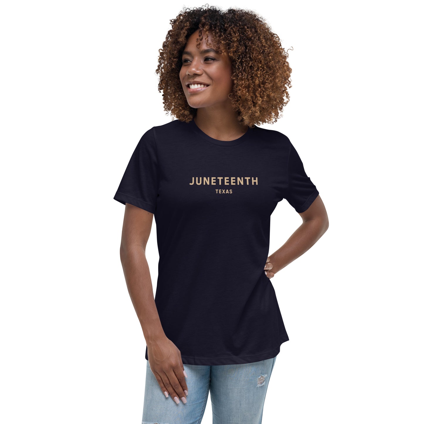 Minimalist Vibe Relaxed Women's Tee, Juneteenth (Nude Font)