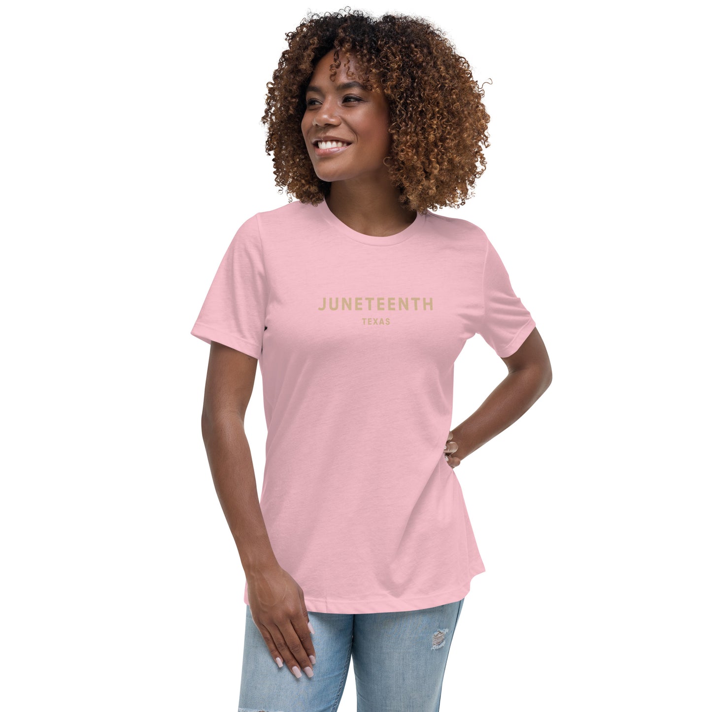 Minimalist Vibe Relaxed Women's Tee, Juneteenth (Nude Font)
