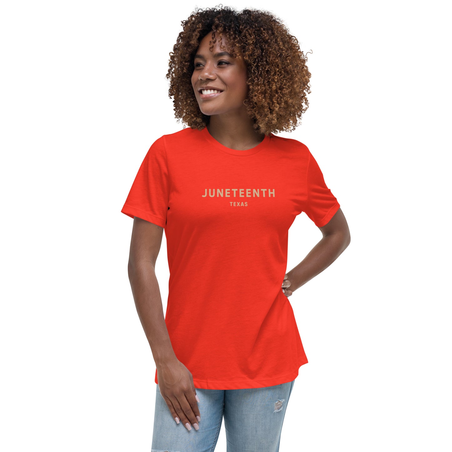 Minimalist Vibe Relaxed Women's Tee, Juneteenth (Nude Font)
