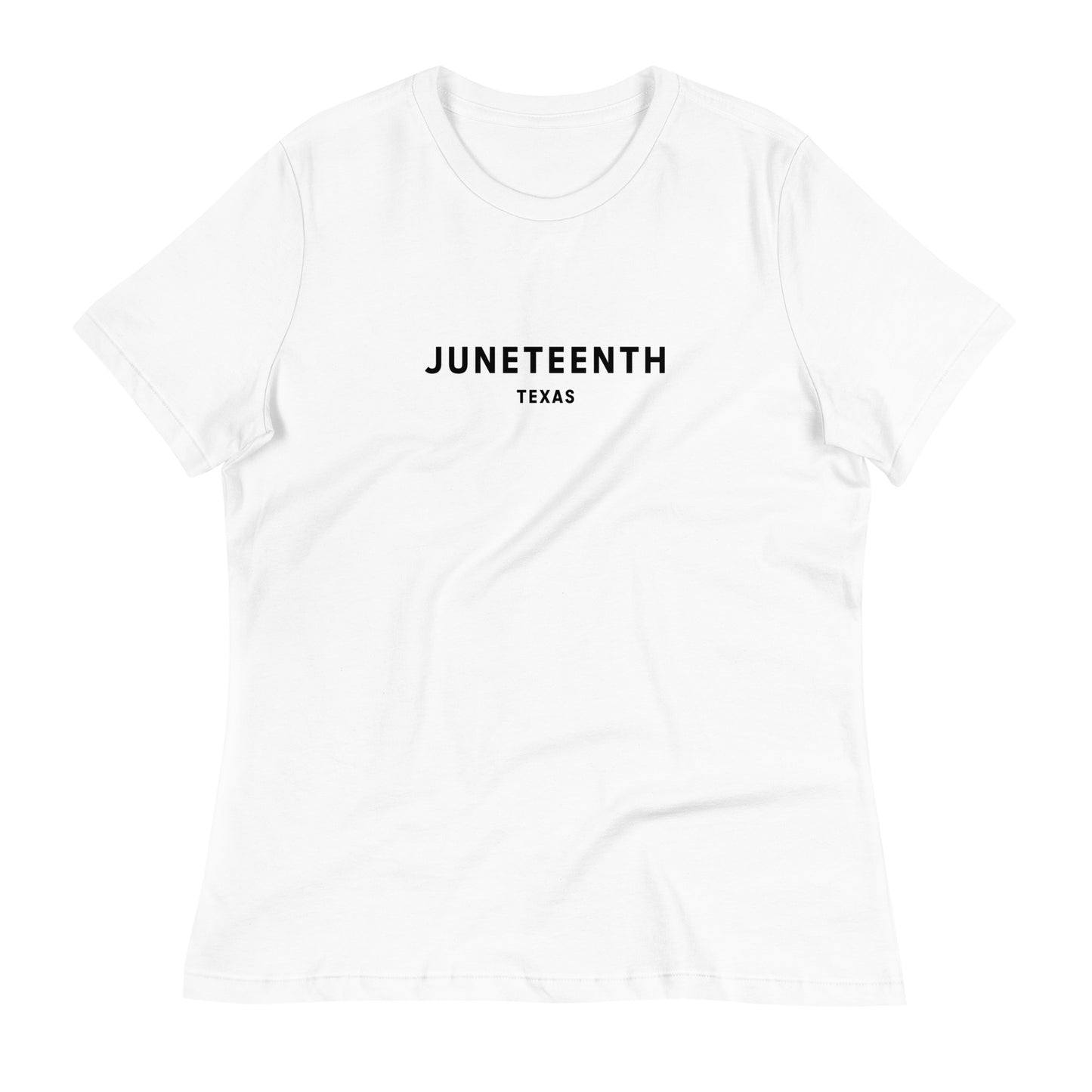 Minimalist Vibe Relaxed Women's Tee, Juneteenth (Black Font)