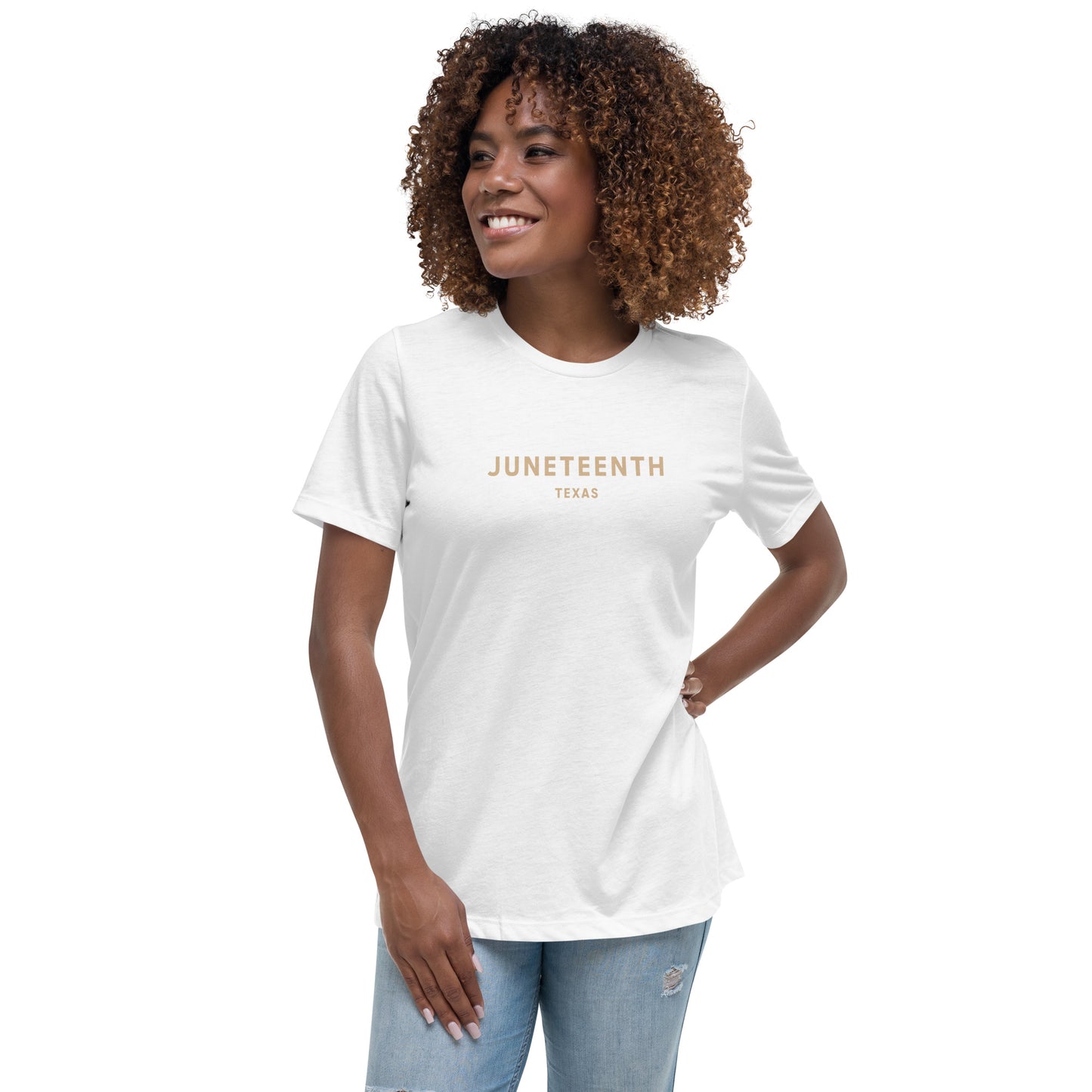 Minimalist Vibe Relaxed Women's Tee, Juneteenth (Nude Font)